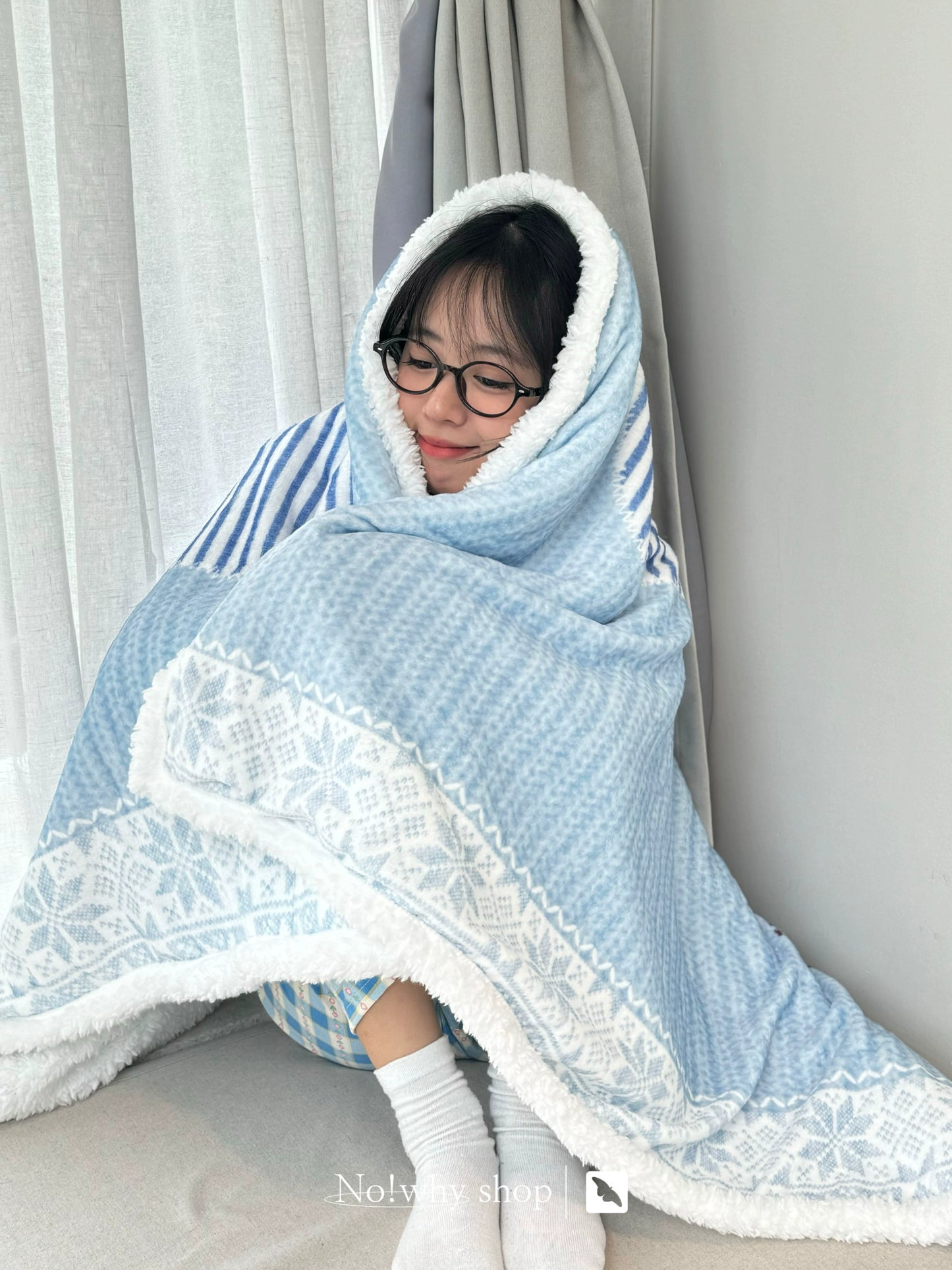 Fel Island "Little Snowman" flannel lamb flannel double-layer thick blanket