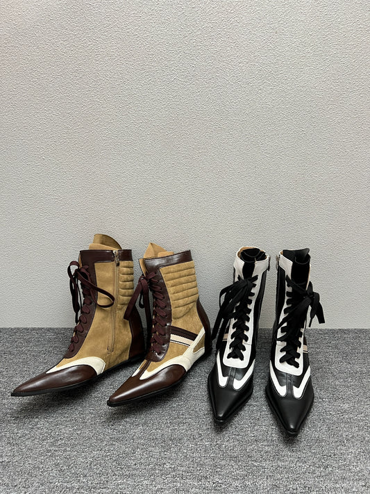 Lace up short boots