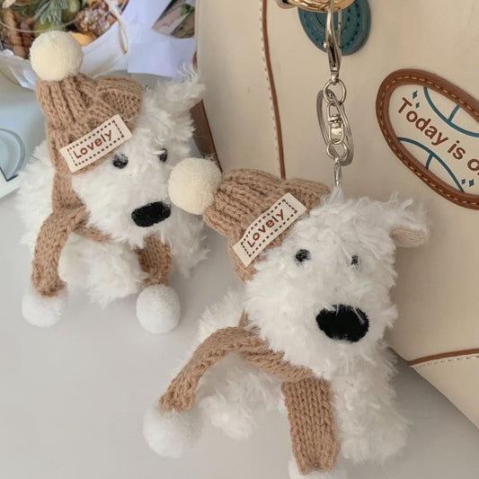 Cute plush dog plush charm