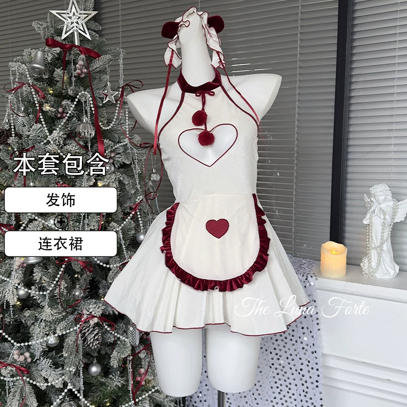 Christmas maid uniform set velvet