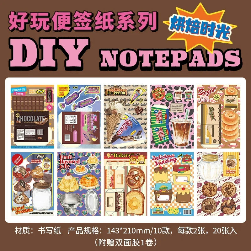 Japanese retro fun sticky note material book 20pic