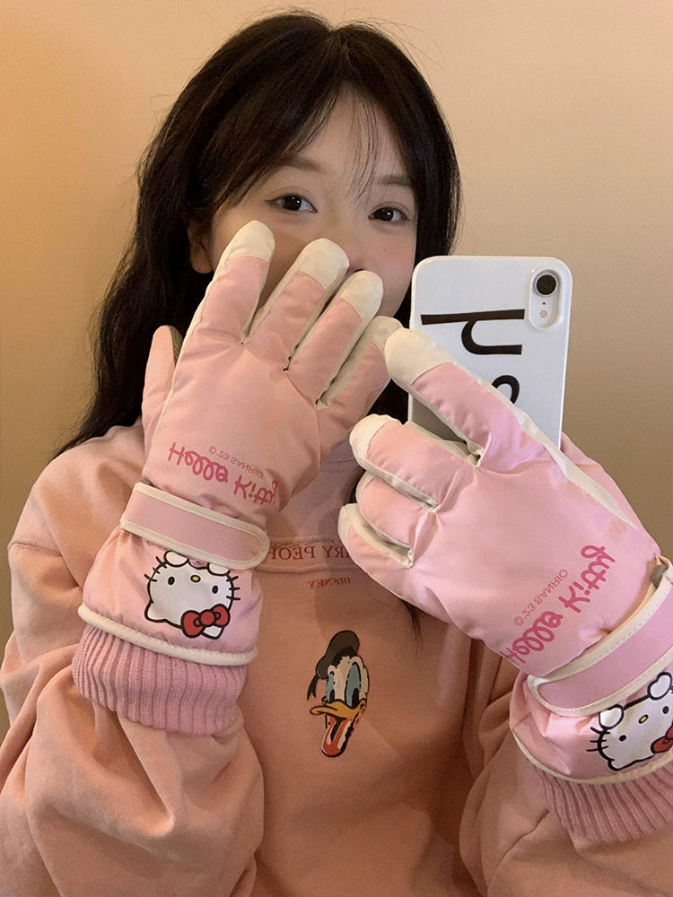 Hello Kitty ski gloves