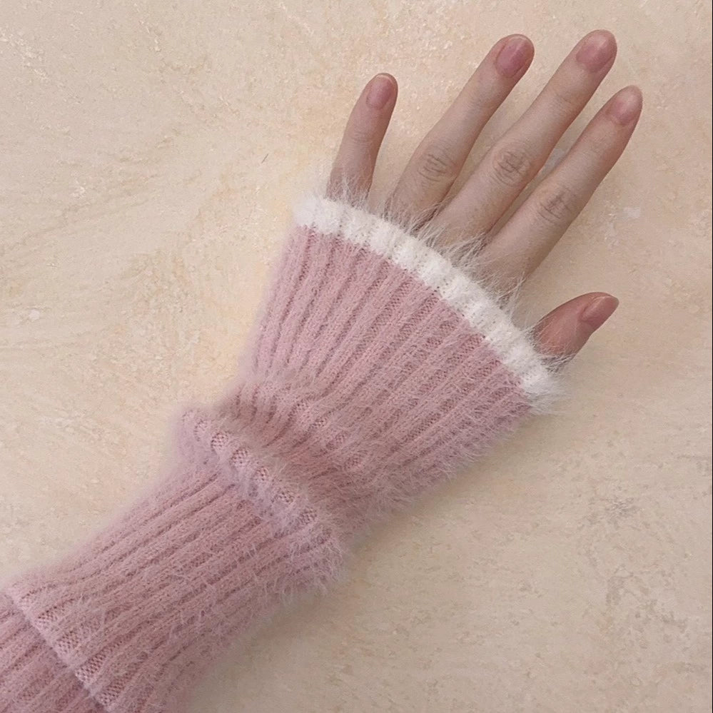 Imitation mink fur plush knitted short top