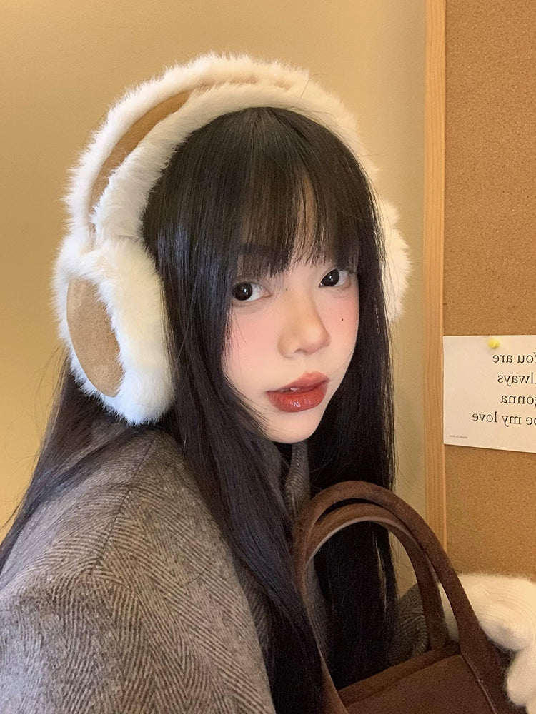 Suede plush earmuffs