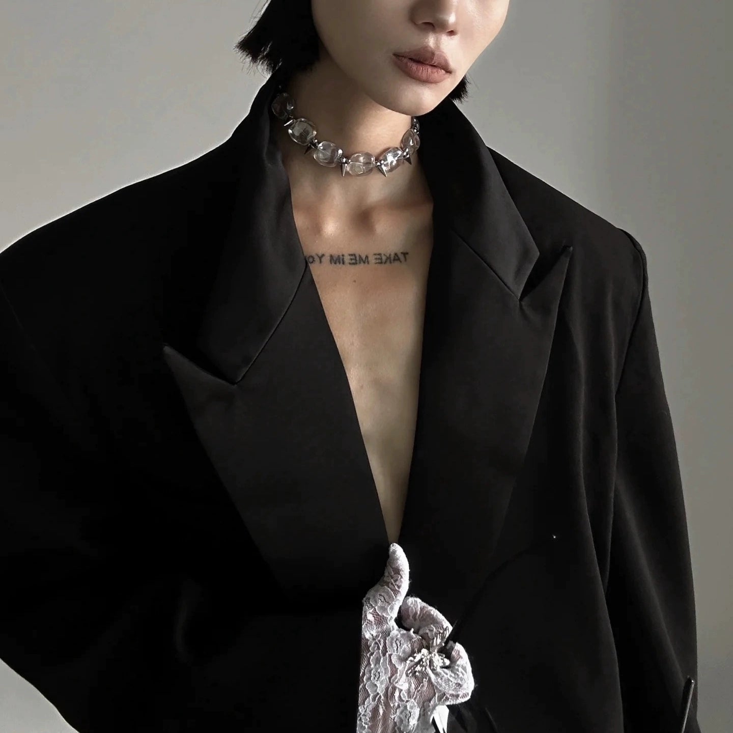 Ice Pillar Natural Stone Glass Necklace