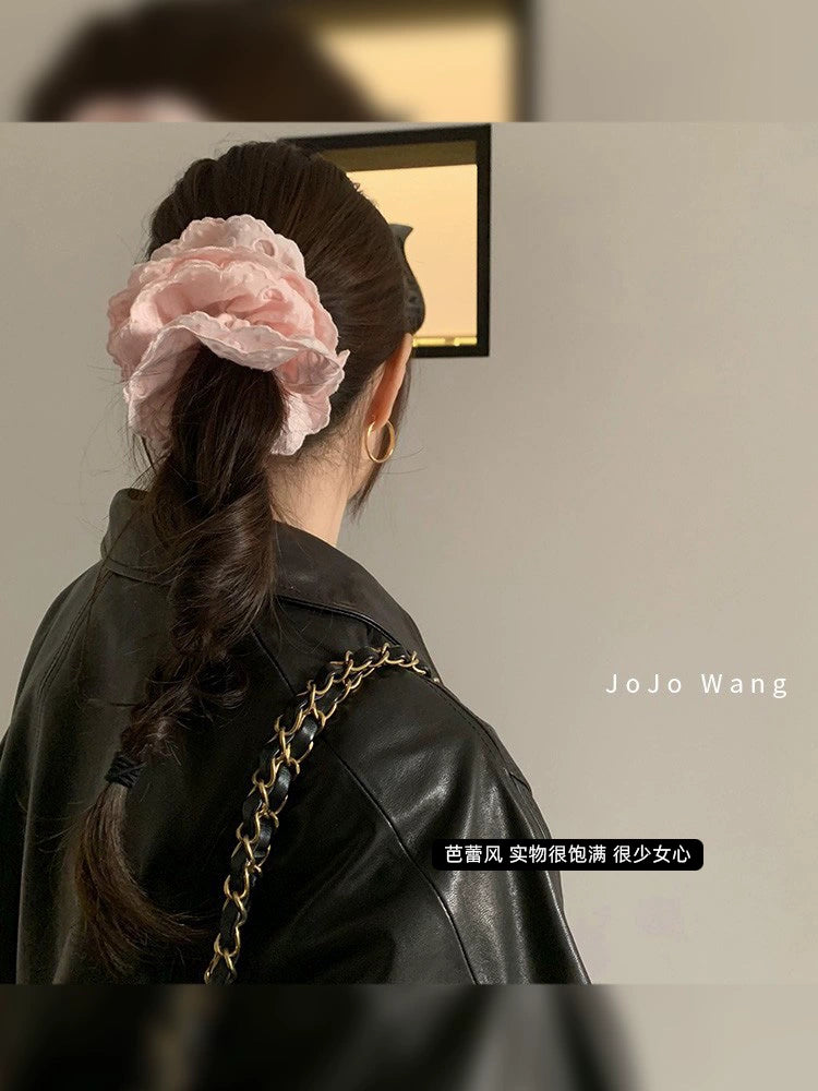 Pink lace embroidered large intestine headband