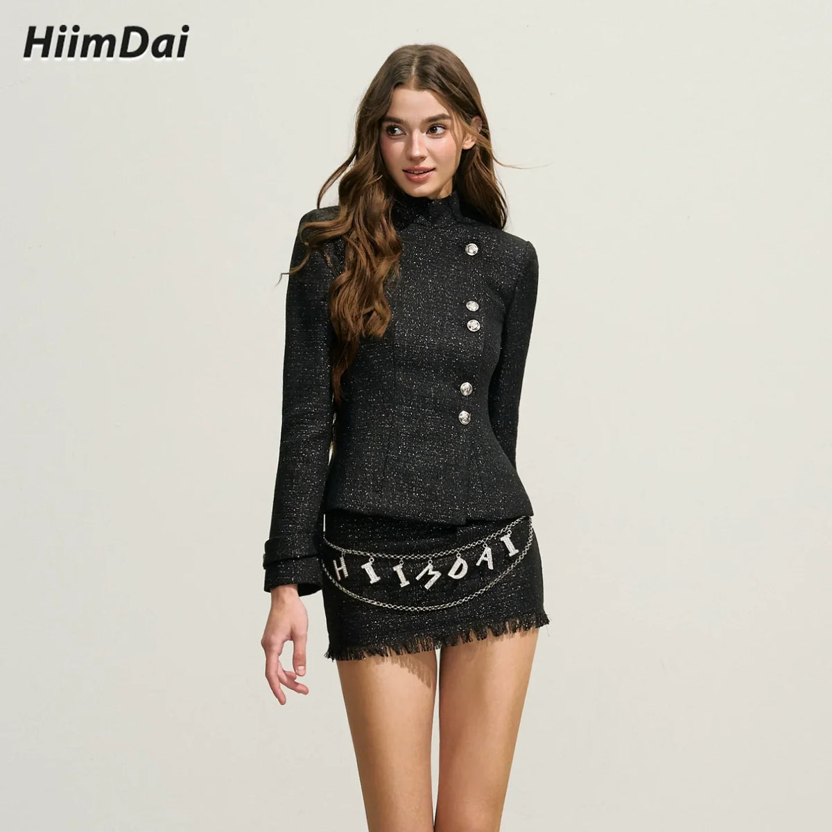 jacket tassel mini skirt set