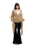 Shawl knitted sweater coat