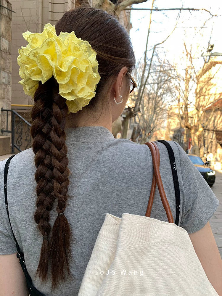 Lace premium chicken yellow multi-layer large intestine headband