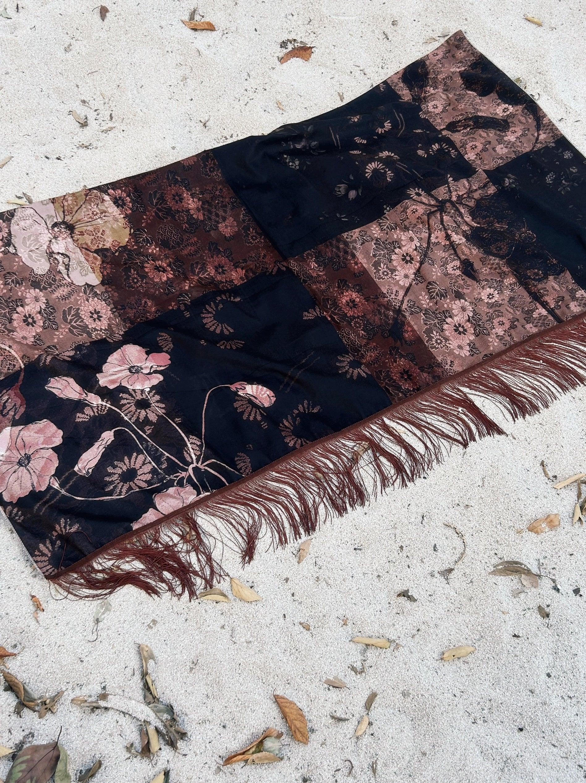 Swaying handmade fringed vintage hanging cloth background cloth