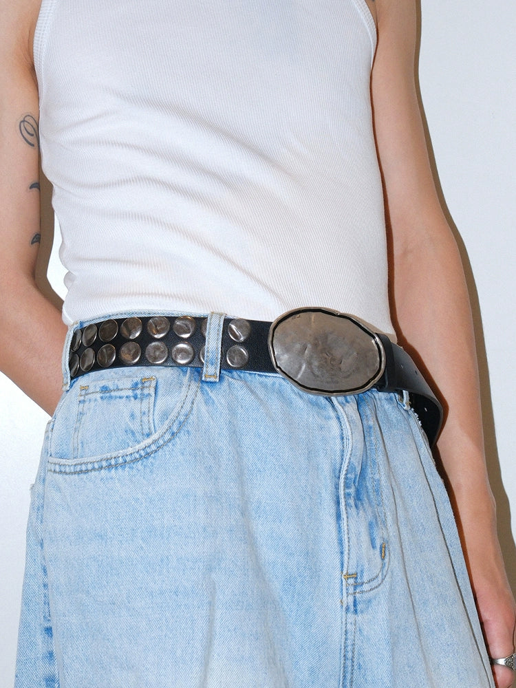 Metal black rivet waistband