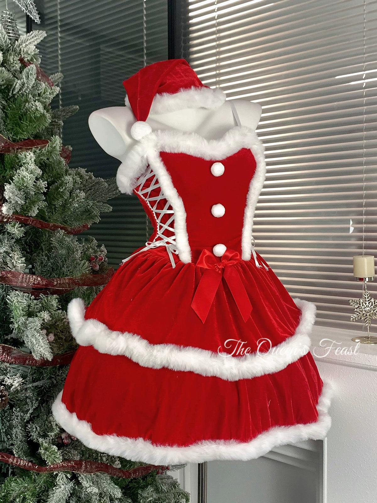Christmas First Snow | Christmas Dress Velvet strapless Lolita Dress