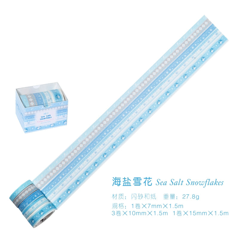 5rolls Roaming Star Island Colorful Grid Patching Tape