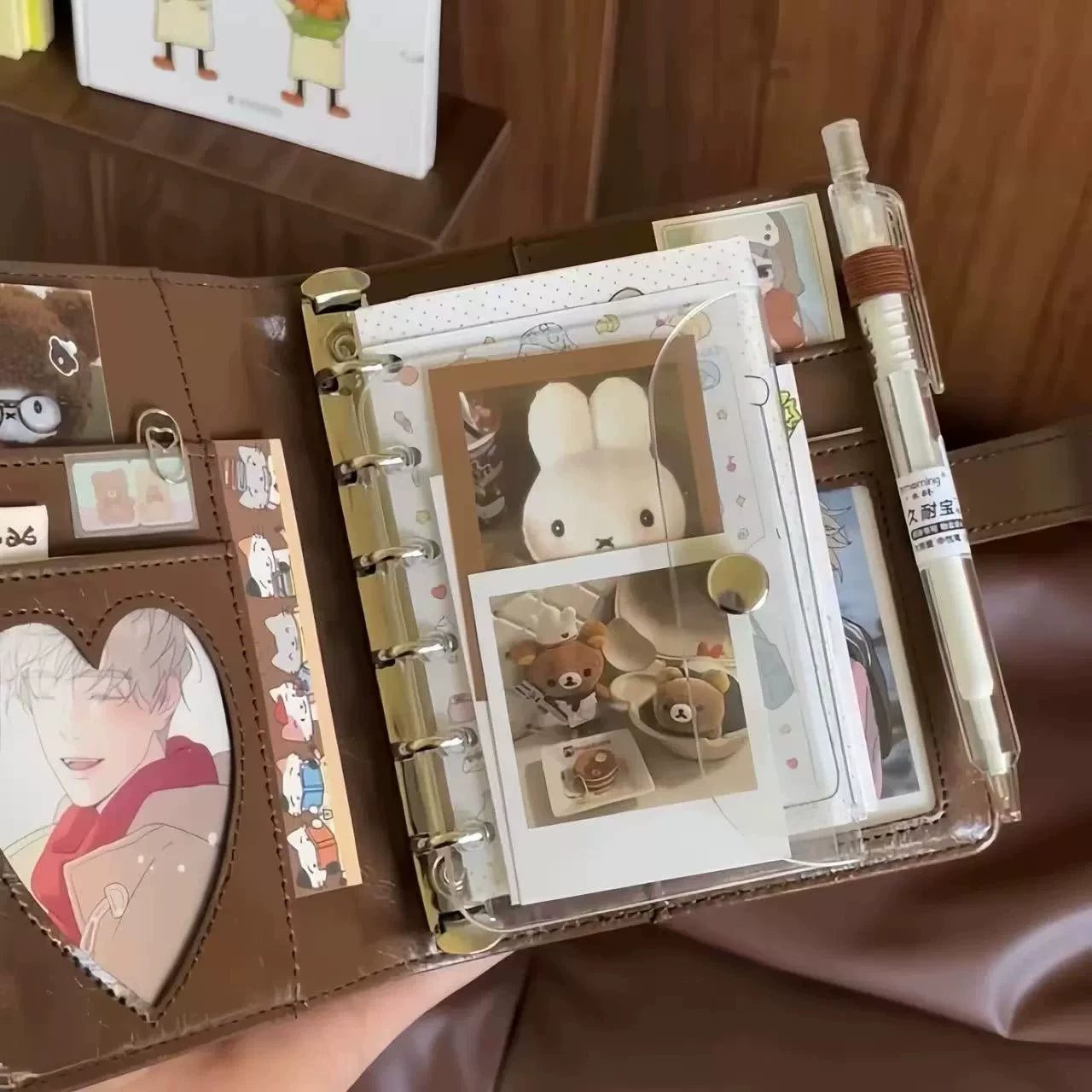 Retro coffee colored leather notebook