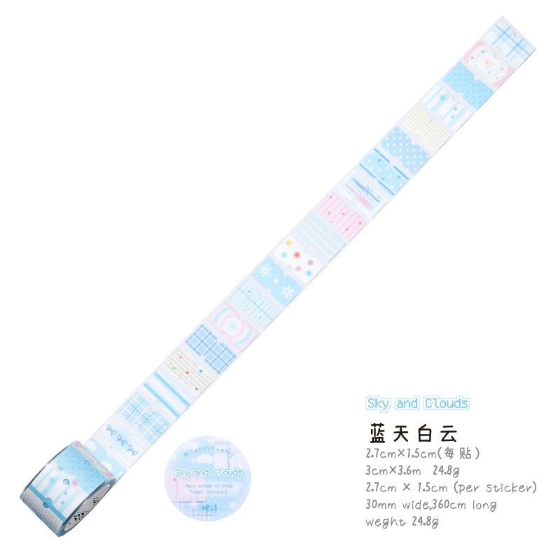 Cute label, hand tent tape, cream salt label sticker