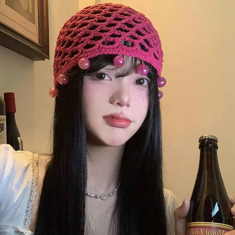 Hand woven hollow round bead toe cap