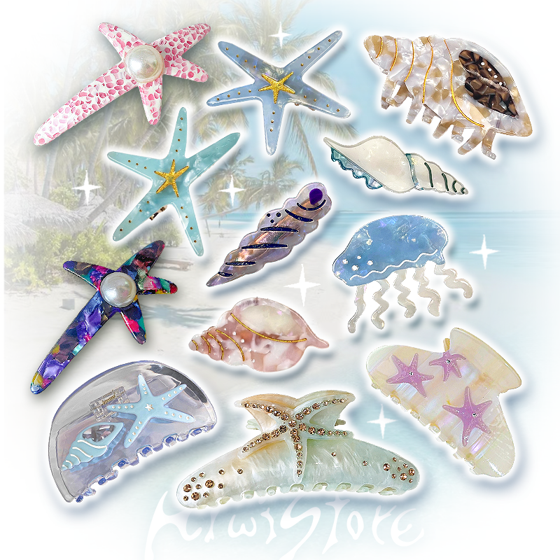 Shell Conch Sea Star Hair Clip