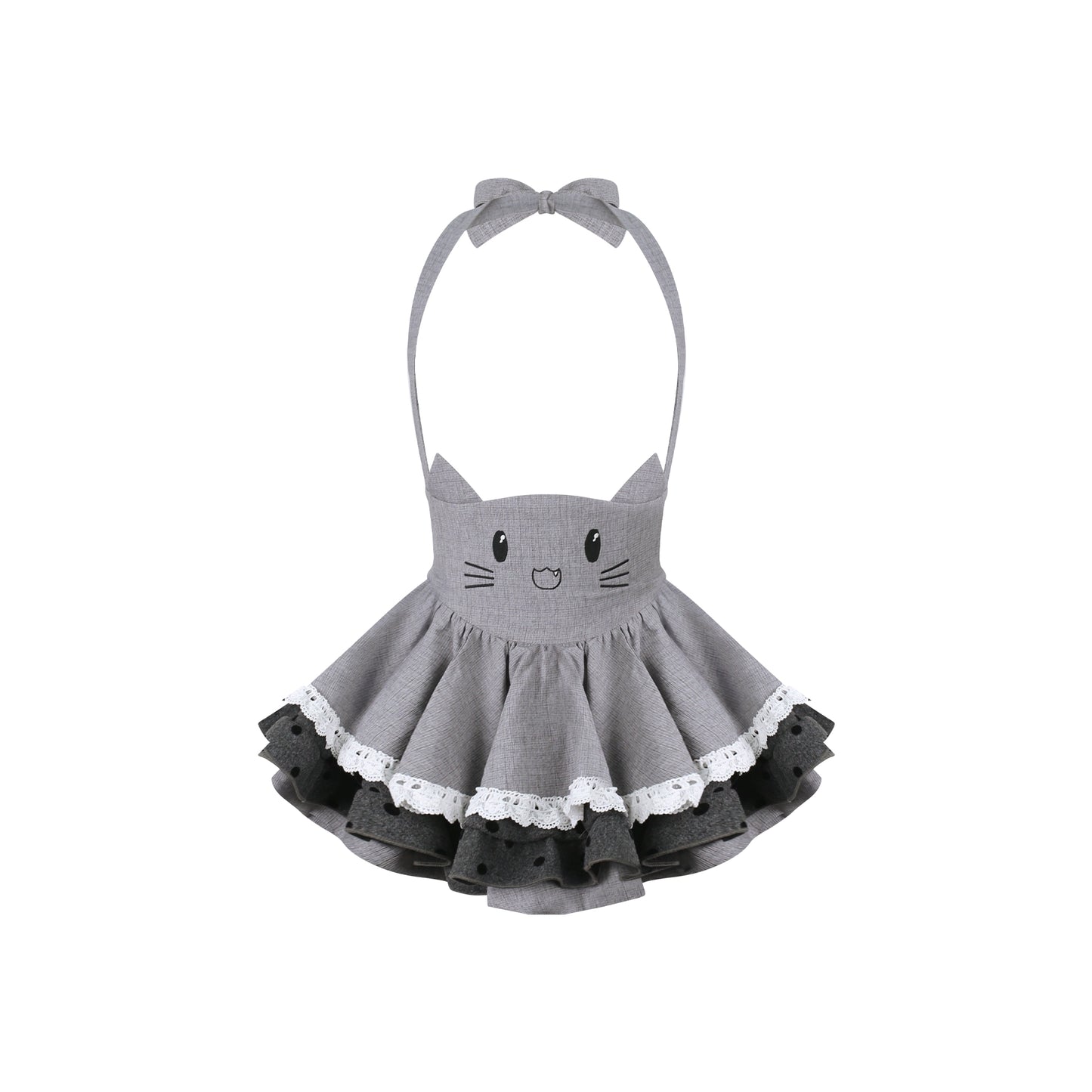 Grey Meow Doll Long Sleeve Comes with Bow Tie Set