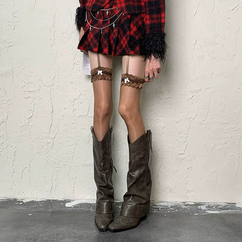 Retro Modern y2k Punk Garter Socks+Leg warmer