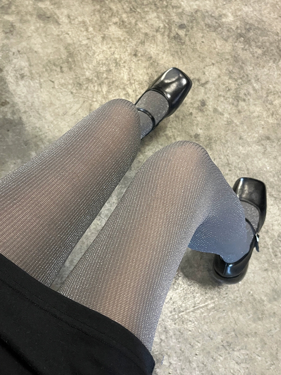 Bright silk pantyhose gray