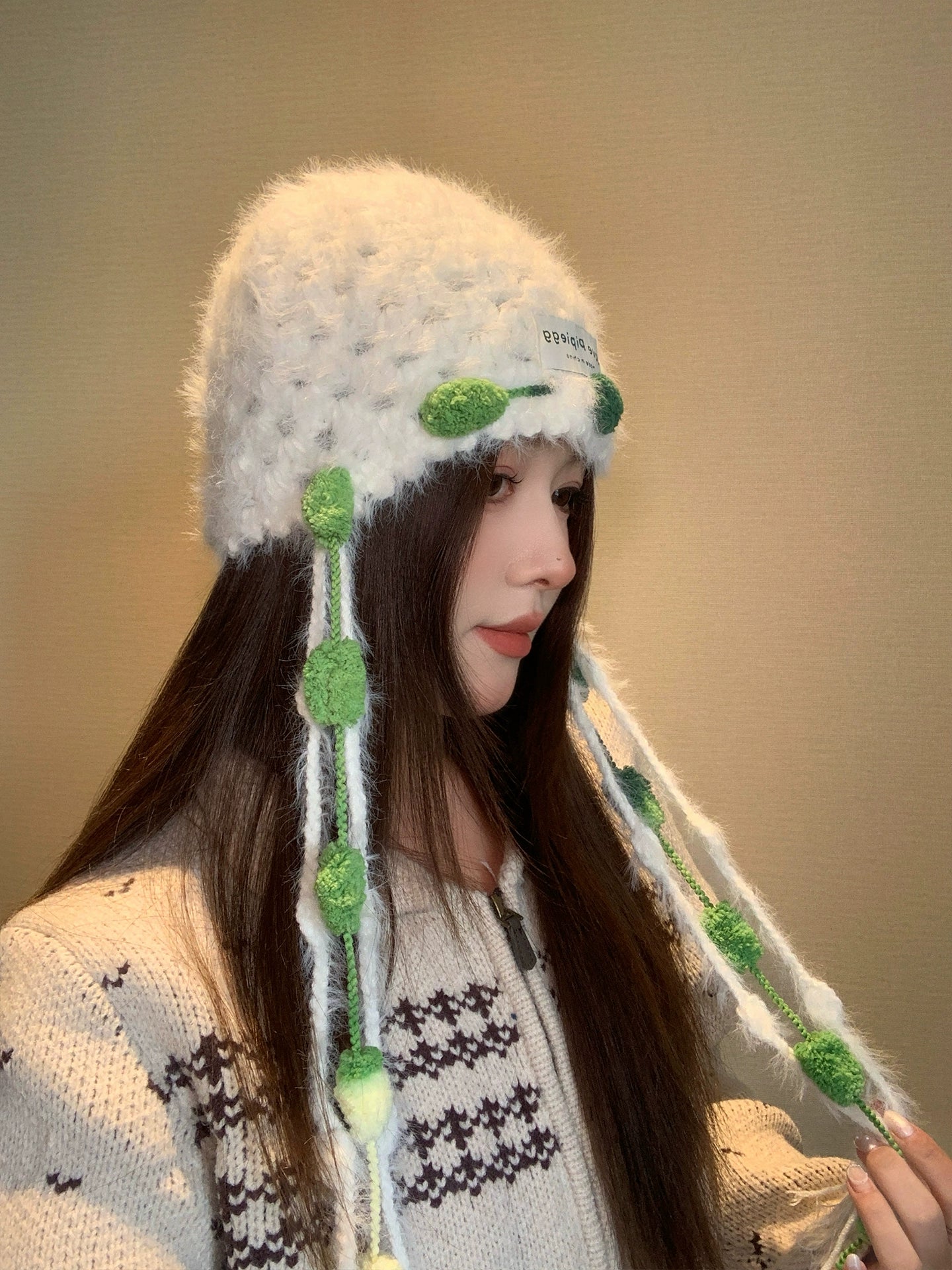 Plush tassel Knitted Ear Protection Hat