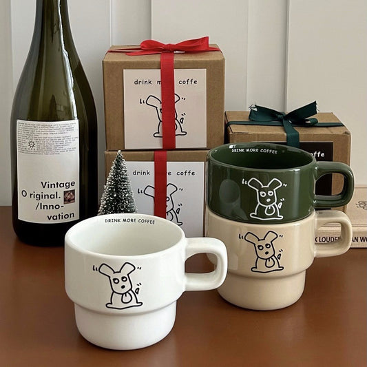 Cute cartoon dog mug gift box set
