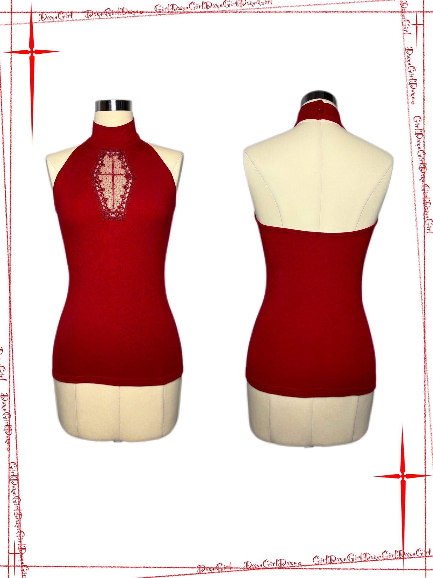 Dark Gothic style cross embroidered hollow vest