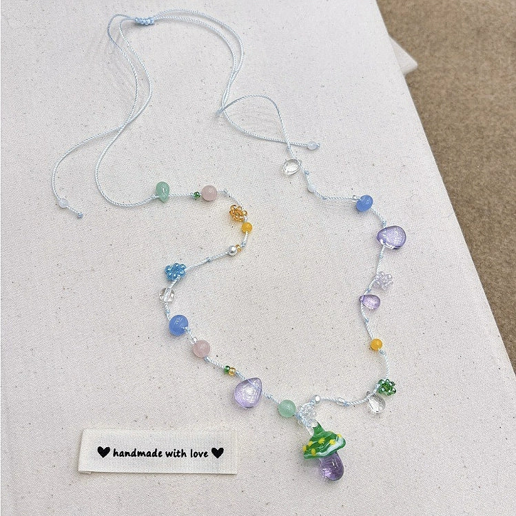 Raindrop Jelly Mushroom Bead Necklace