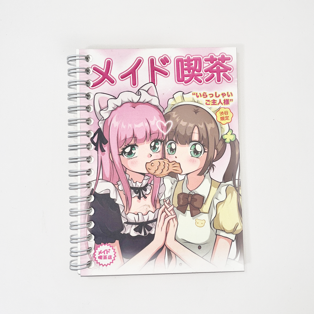 Double sided release A6 coil notebook