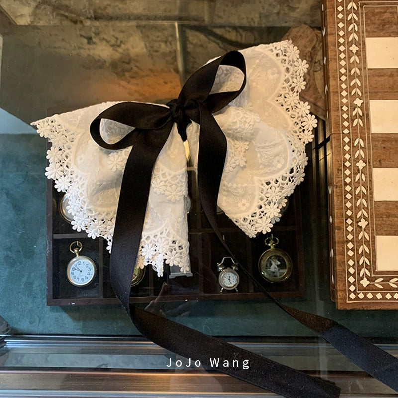 Pure white lace bow hair clip