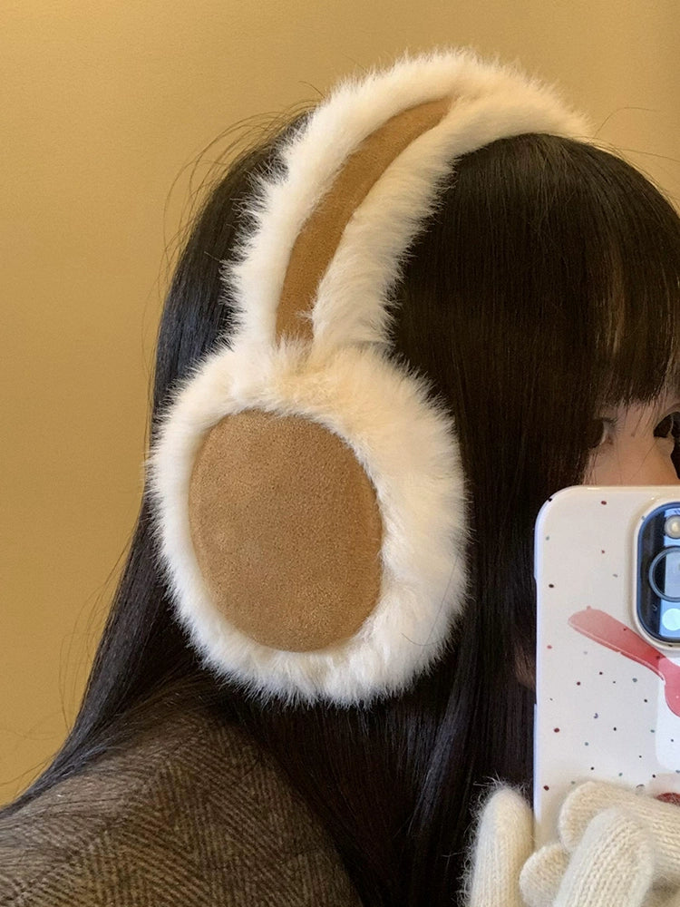 Suede plush earmuffs