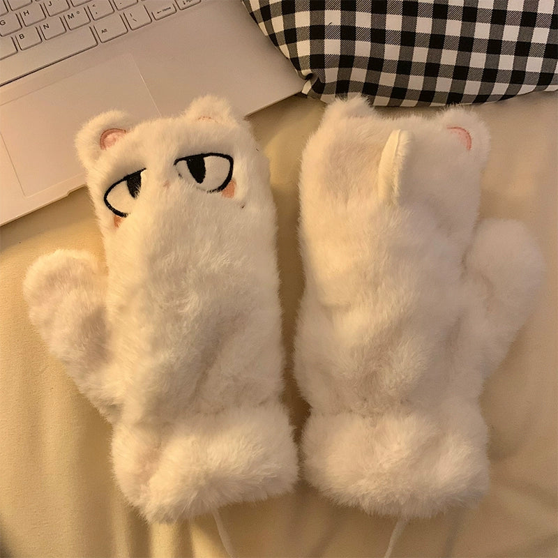 Cute cat plush hat and scarf in one