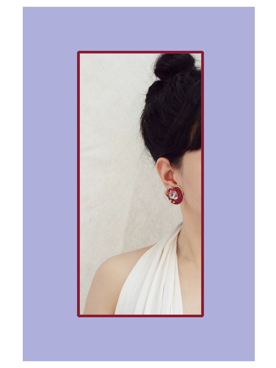 Sailor Moon Ruby Transformer Earrings Pretty Girl Warrior Moon Hare