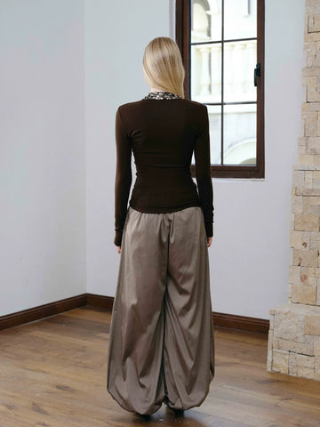 Tencel wool sequin top