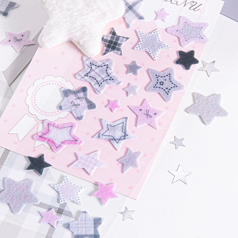Star shaped three-dimensional felt decorative sticker