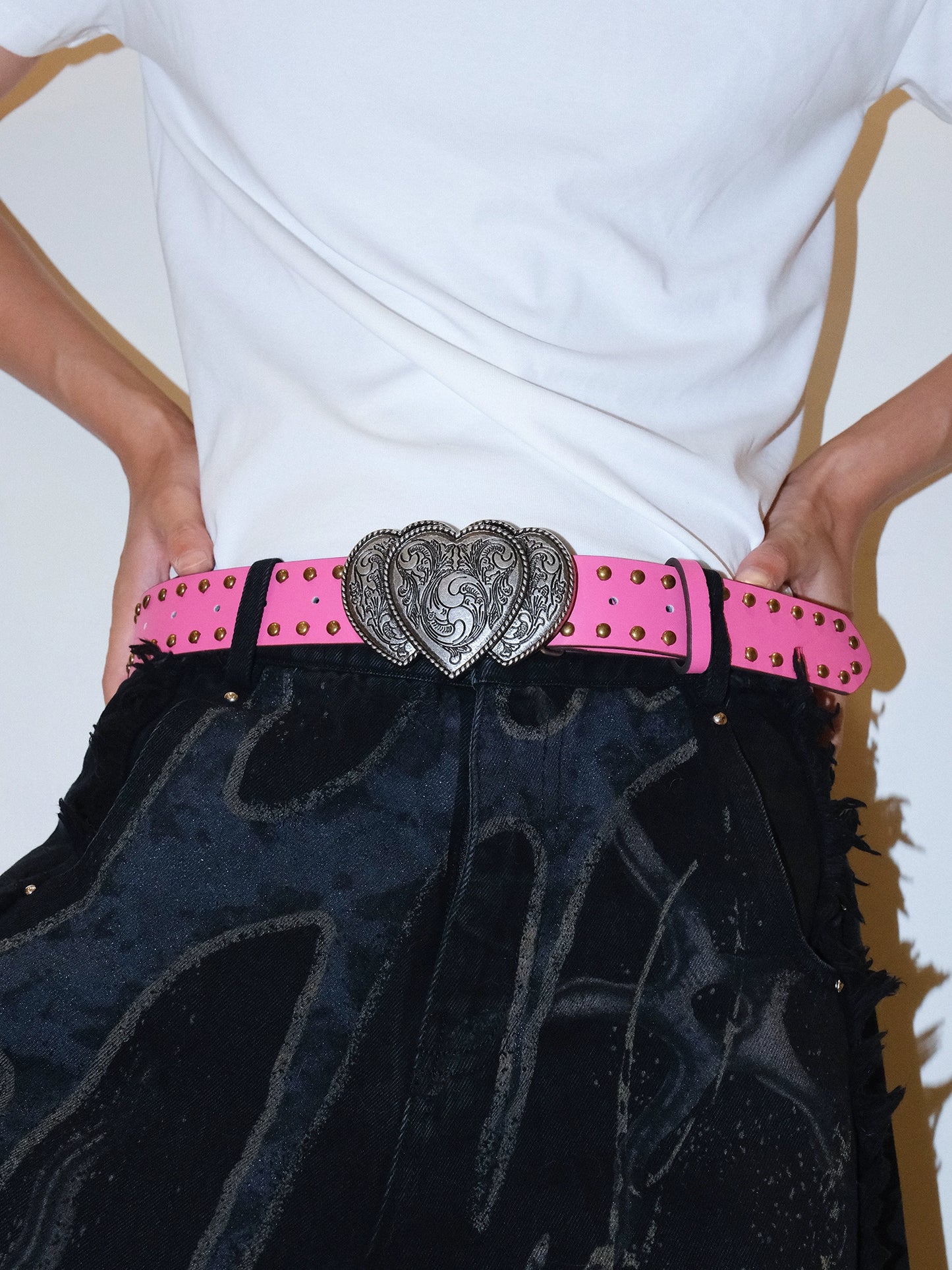Pink Double Love y2k Belt