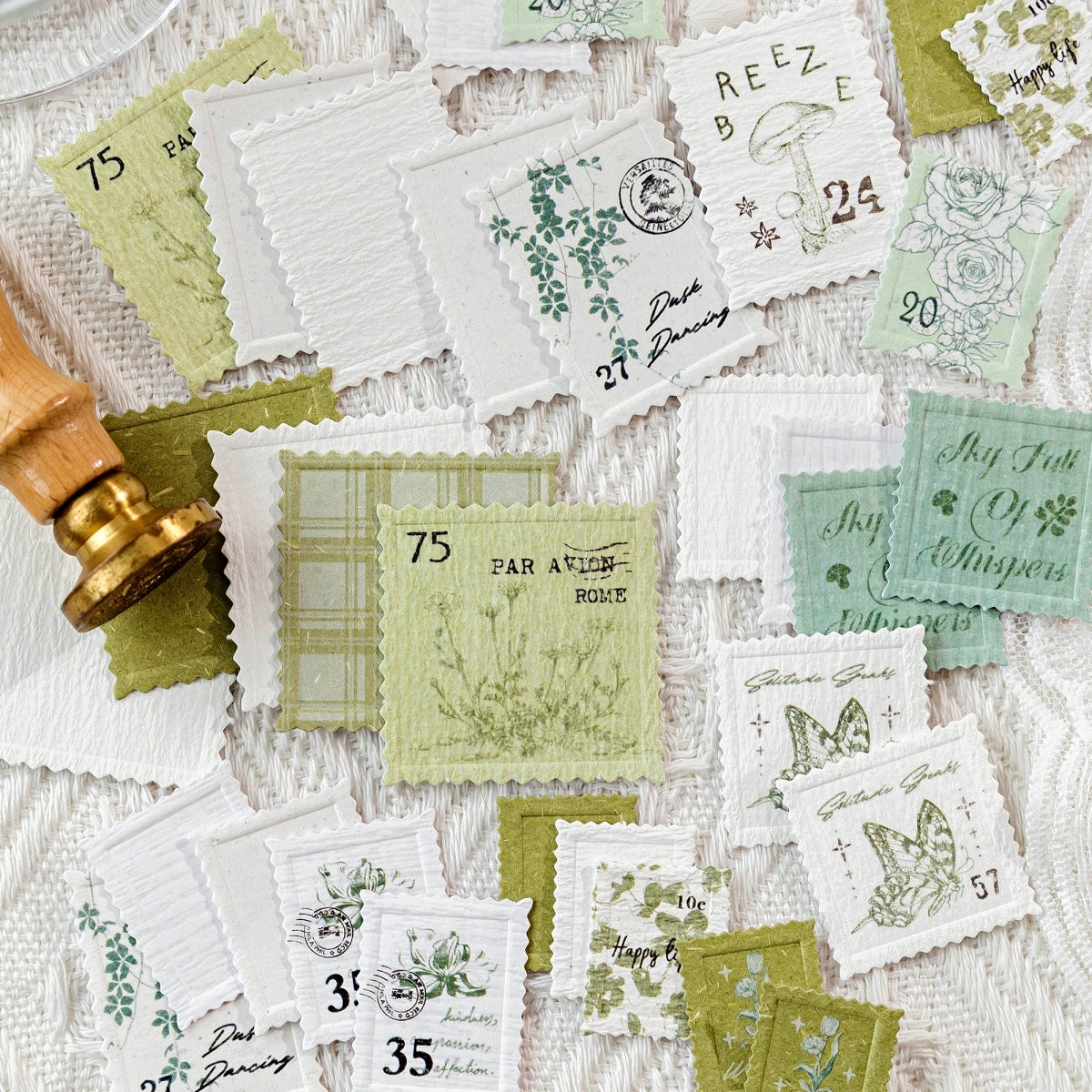 20pics relief stamp tent sticker