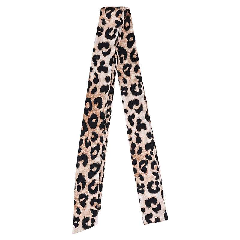 Leopard print narrow and long tie