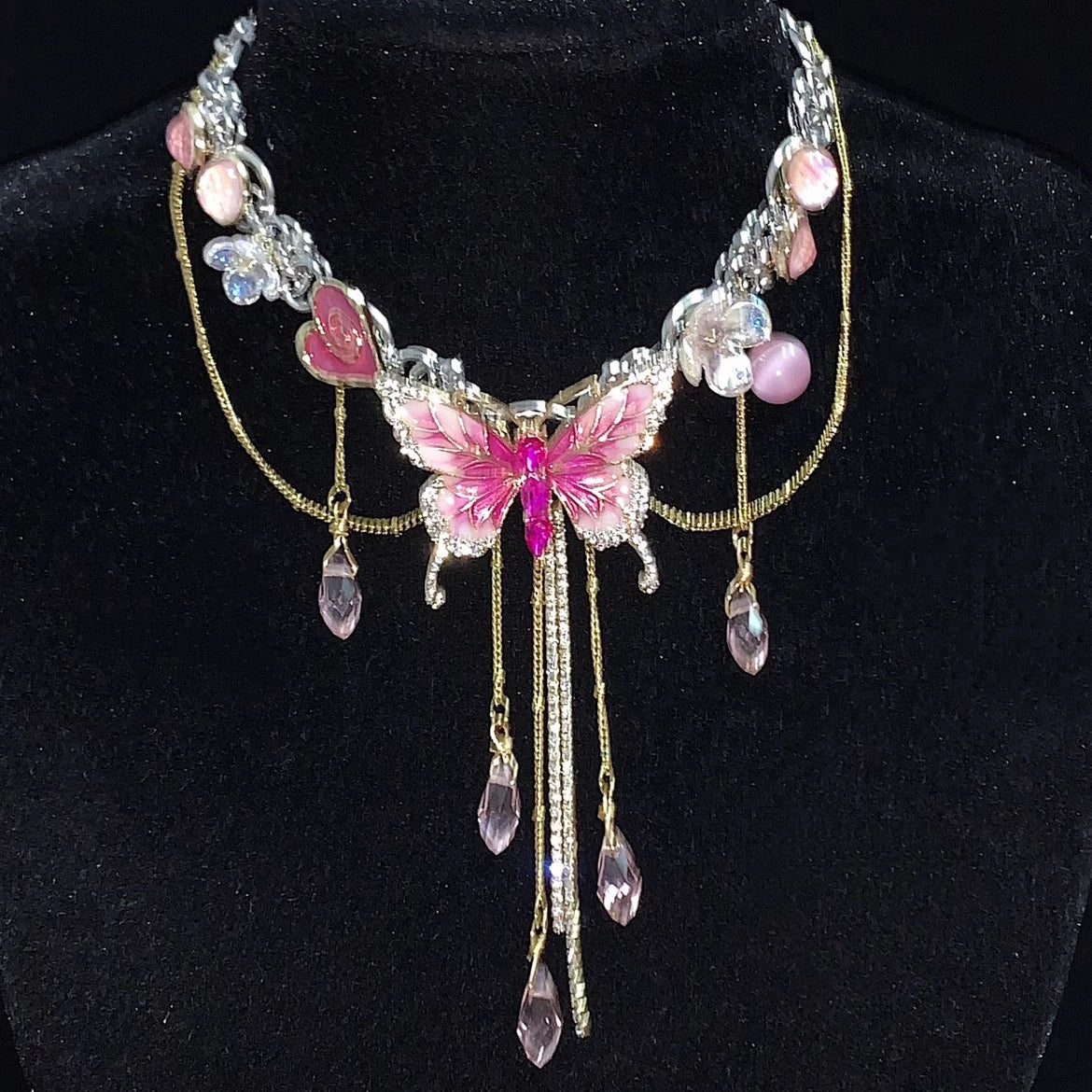 Pink Fairy Butterfly Titanium Choker