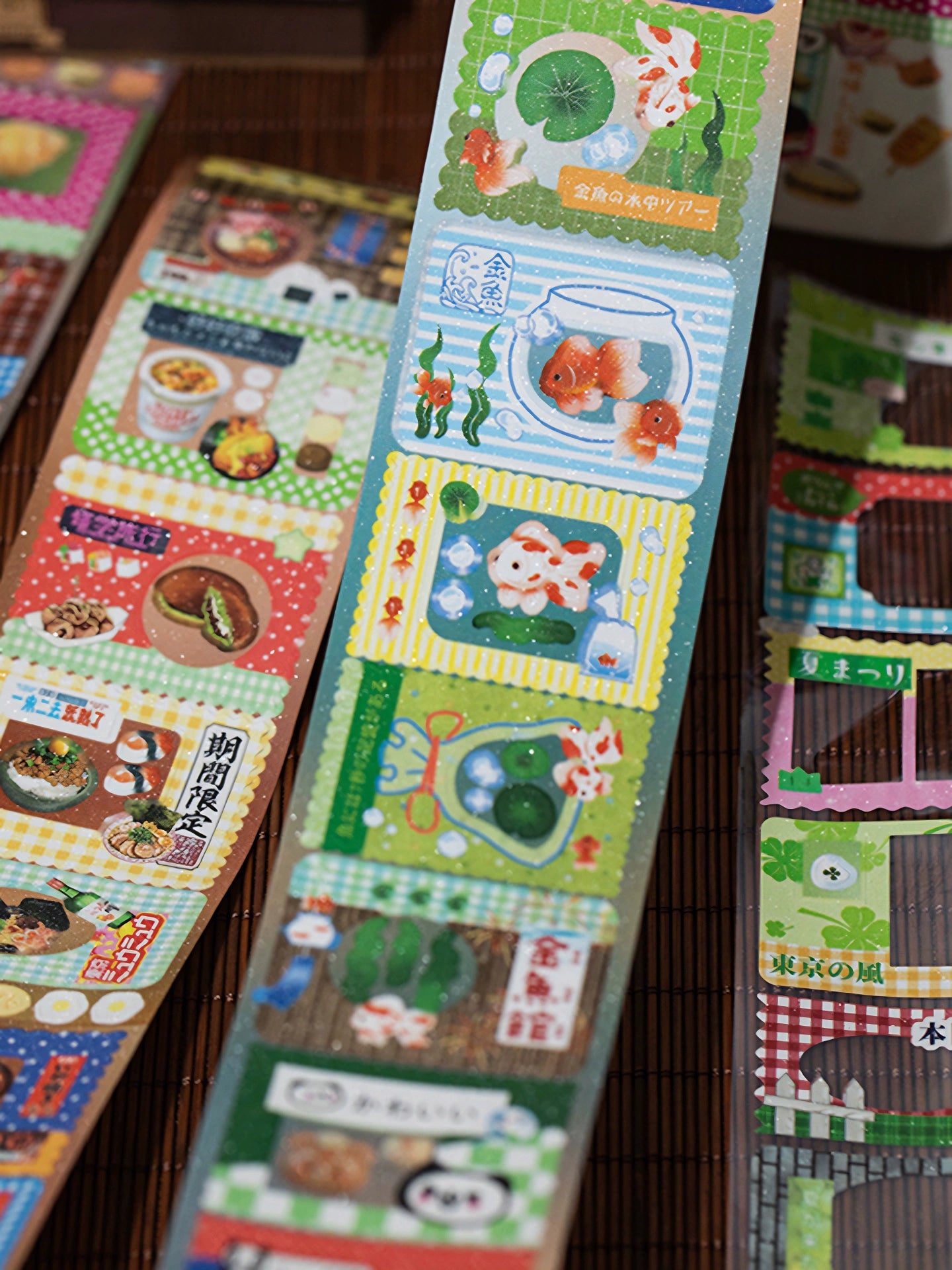 Ancient Showa Goldfish Handbag Stickers Rolls