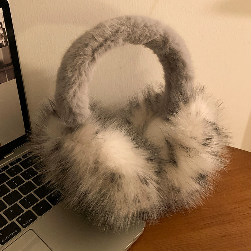 Leopard print plush earmuffs