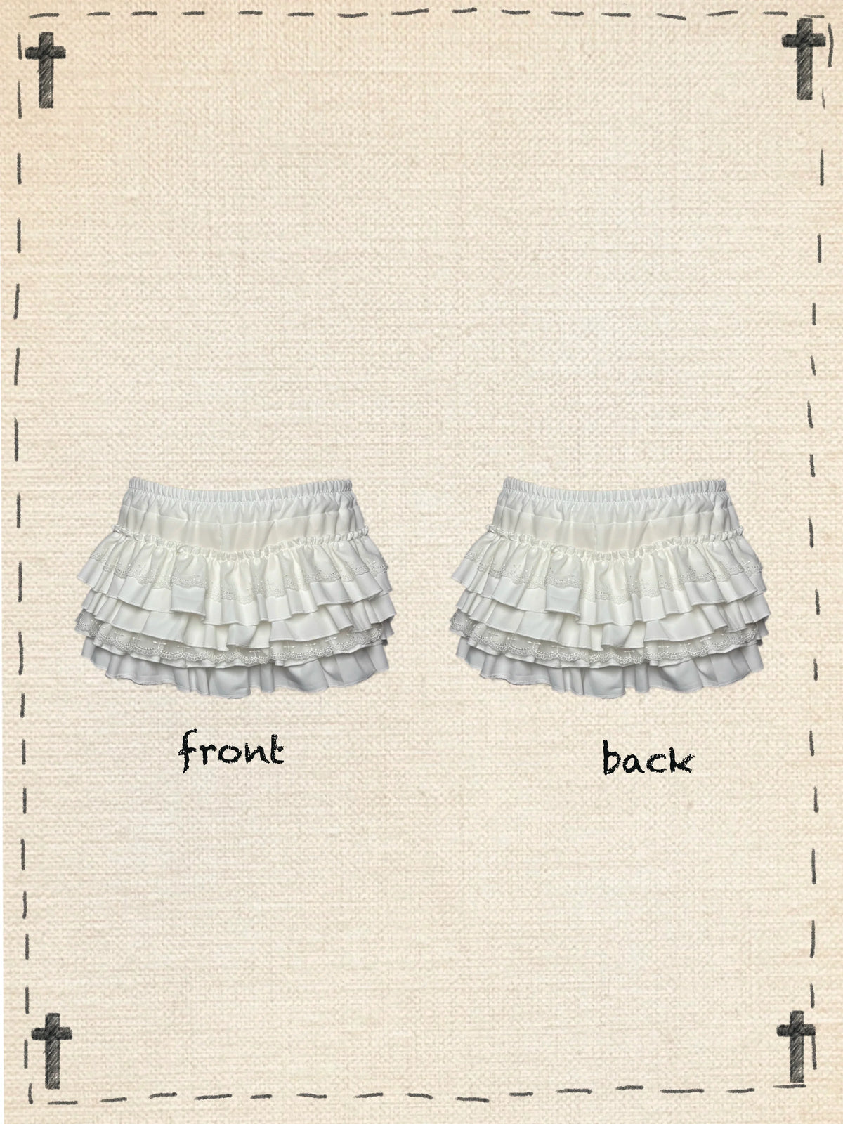 Cross stitch doll black and white Gothic hollow Tee