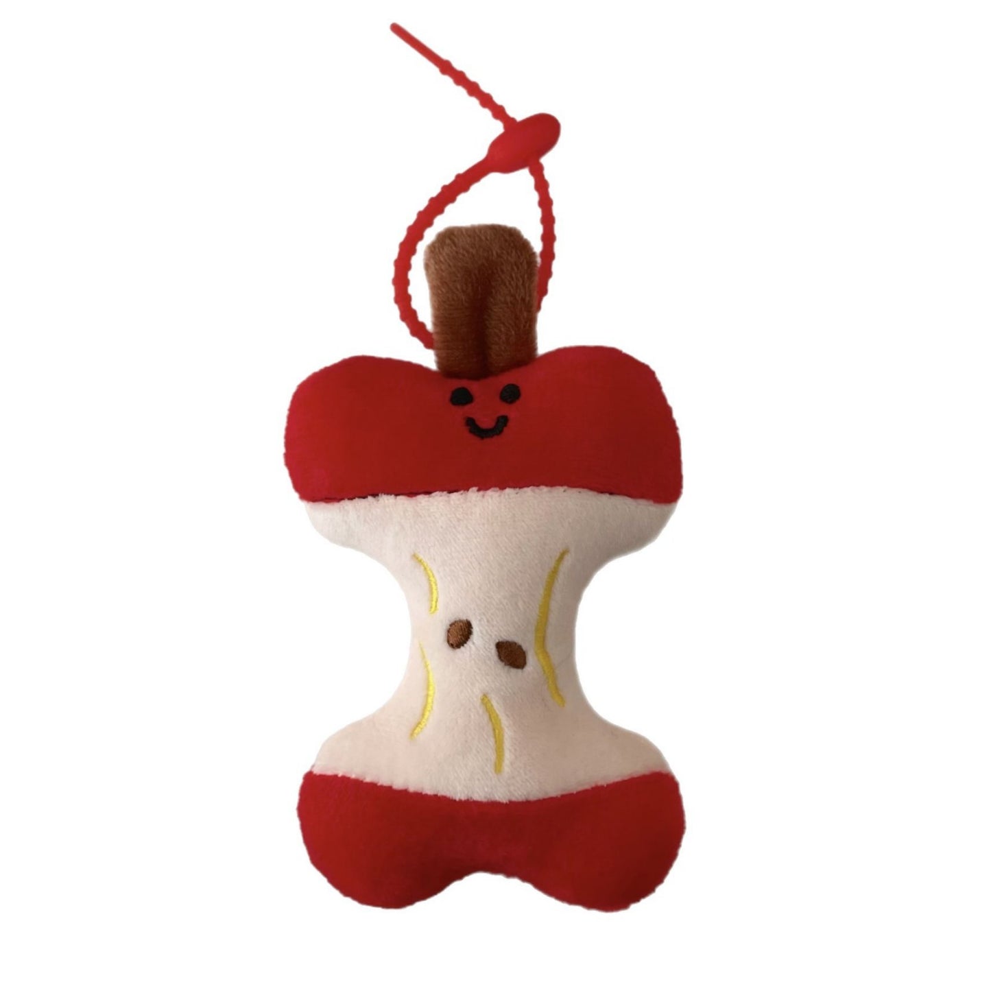 Take a bite of the apple plush pendant