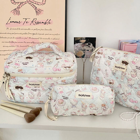 Light Blue Hello Kitty Printed Storage Bag