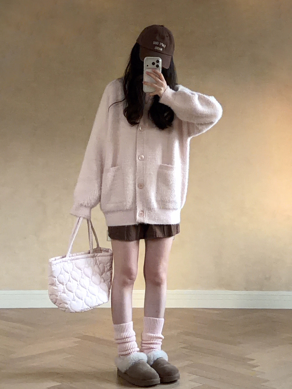 Imitation mink fur furry sweater cardigan