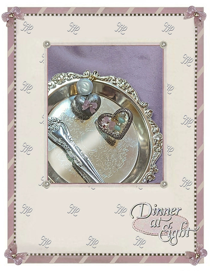 Ginza Gift House "Ginza Gift Silver Foil Love Gift Sparkling Diamond Antique Earrings