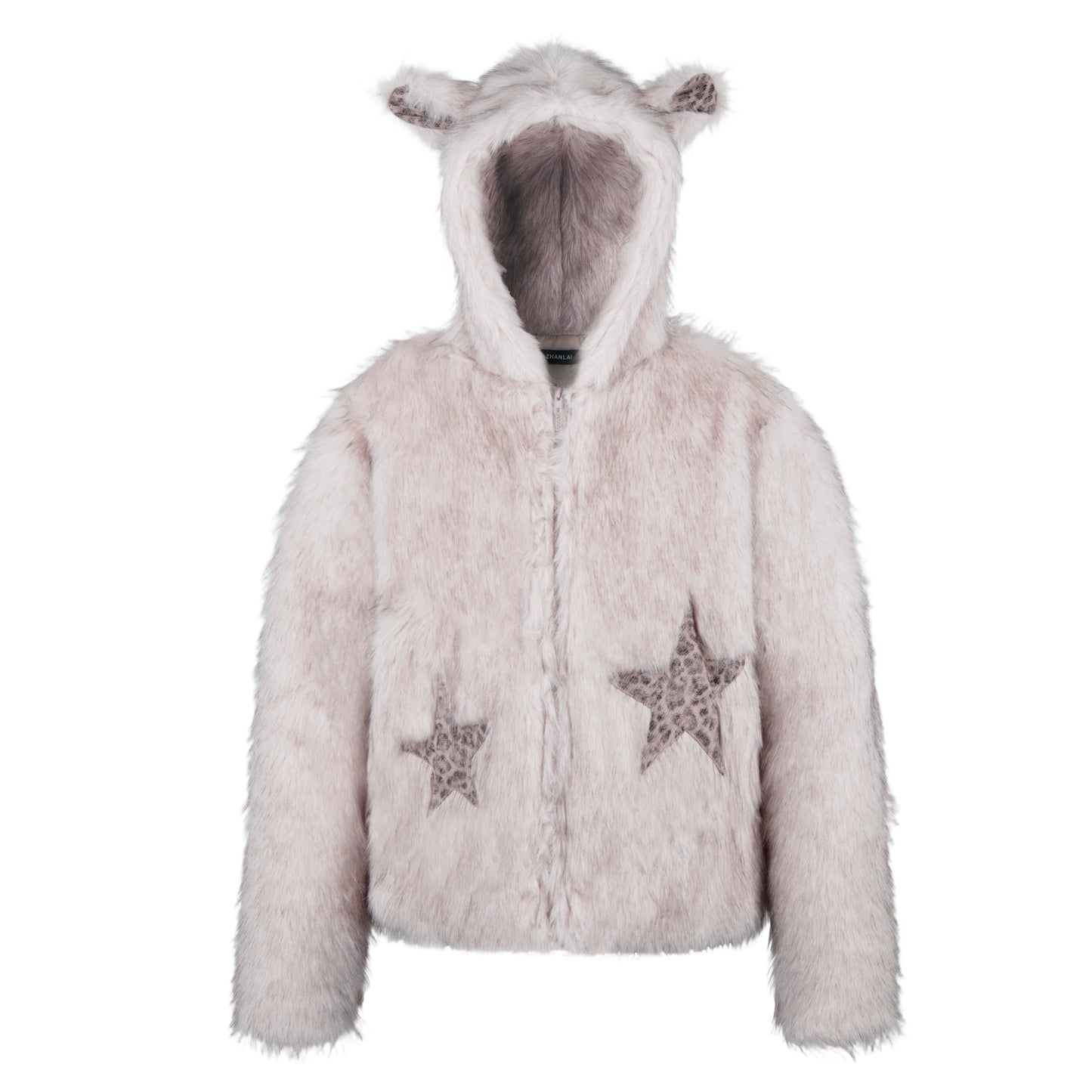 Cat ear hooded cotton jacket cami shorts set