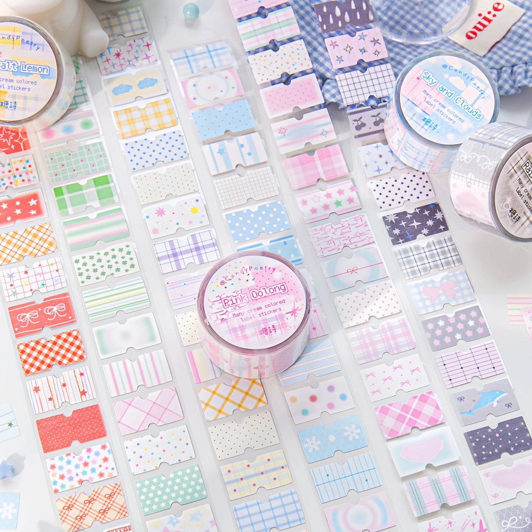 Cute label, hand tent tape, cream salt label sticker