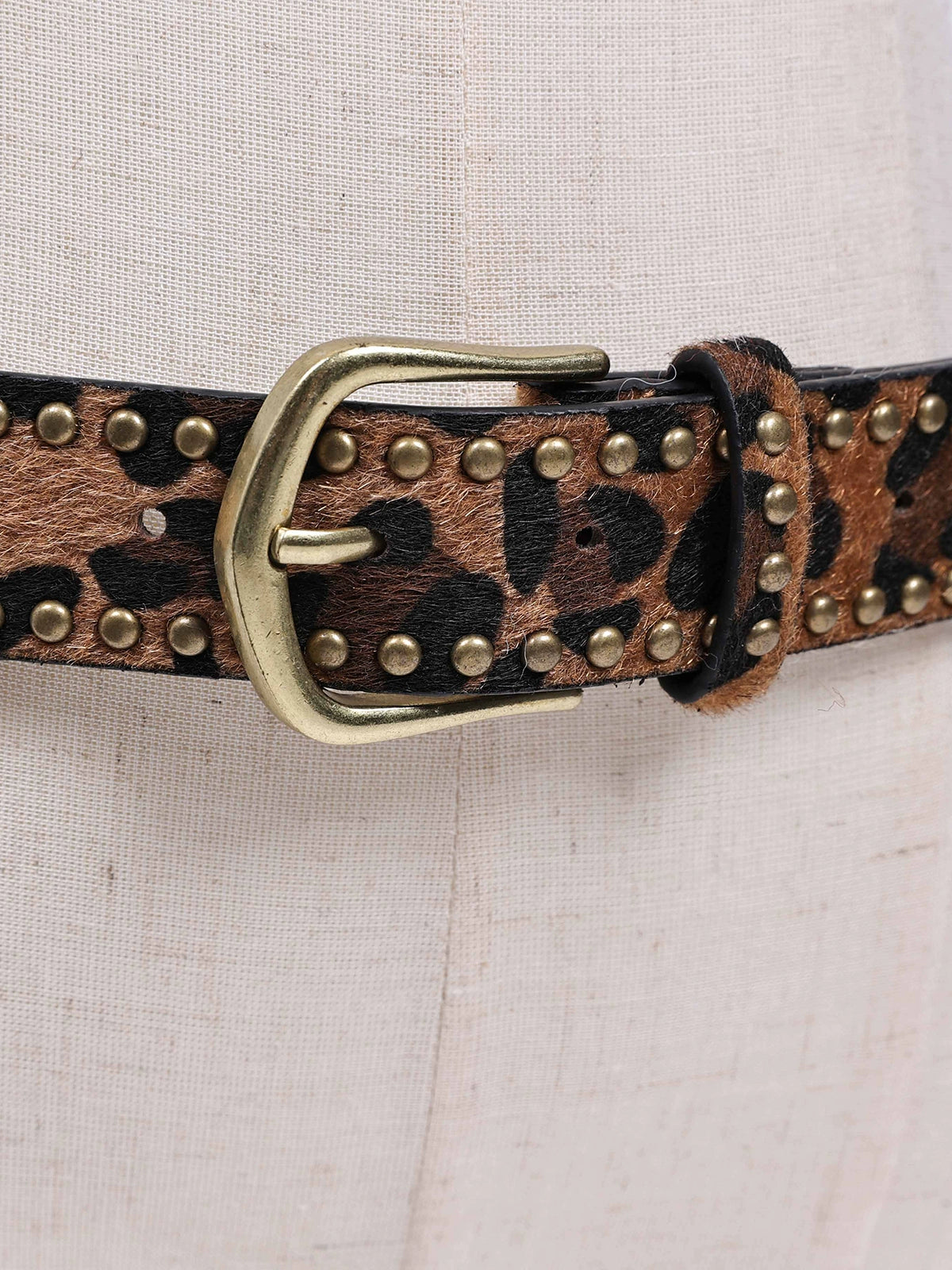 Leopard print rivet millennium Shibuya spicy girl belt