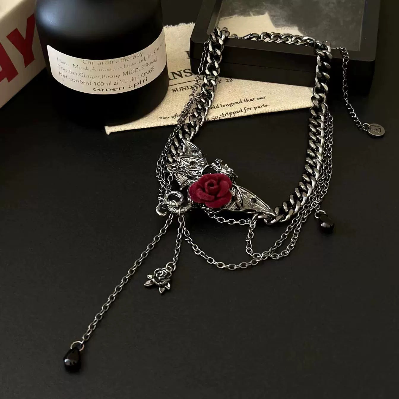 Y2K Heavy Industry Flying Dragon Relief Chocker Necklace